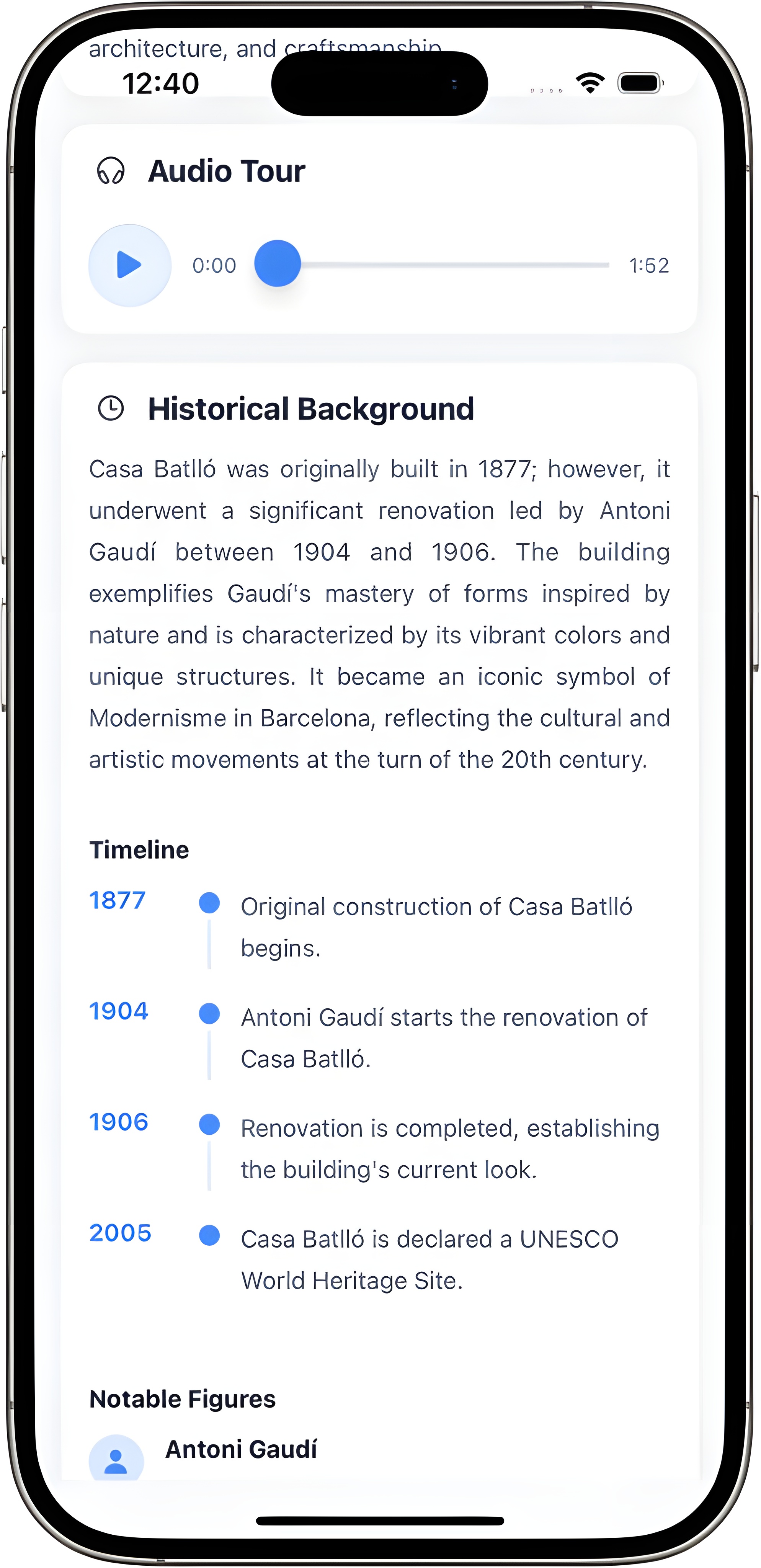 Make your visit better with audio guides and detailed historical background for every landmark you scan.